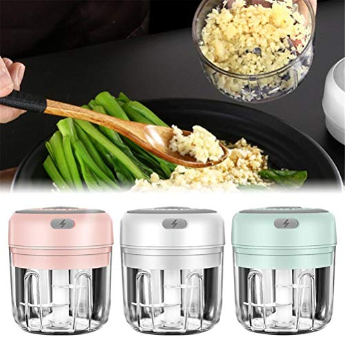 Stecto T.Y.G.F Mini Hachoir Électrique Portable USB - 250 ml, 3 Lames Tranchantes pour Oignons, Viande, Légumes et Fruits