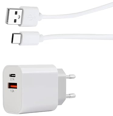 MUTTO Chargeur USB C, Prise Chargeur 10W QC3.0 2 Ports [USB C + USB] + Câble Type C pour Iphone, Samsung, Xiaomi, Ipad, Macbook, Tablettes et Tous Les Gadgets