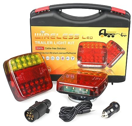 Yuanjoy 12V LED Rückleuchten Kabellos Magnet PKW Anhänger Rücklicht Akku KFZ LKW Rücklichter Wireless - Magnetische, Wasserdicht, Wiederaufladbare