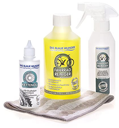 Das Blaue Wunder I Fahrrad Reiniger Allrounder Set I Fahrradreiniger Kettenöl Tuch I reinigt – pflegt - schützt I für alle Fahrräder I aus Deutschland (1)
