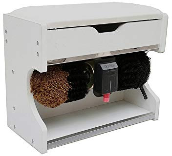 QHYXT Cireuse à Chaussures, cireuse à Chaussures Cireuse à Chaussures Automatique Machine à polir et à polir Les Chaussures avec Machine avec boîte de Rangement Cireuse à Chaussures électrique (B)