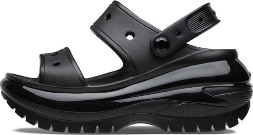Crocs Unisex-Adult Classic Mega Crush Sandal | Platform Sandals, Black, 7 UK Men / 8 UK Women