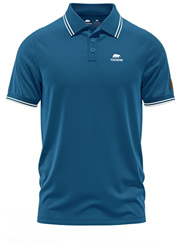 FORSBERG formstabiles Poloshirt, Farbe:Petrol/Weiss, Größe:XL