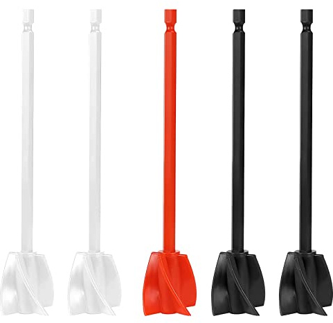 5 Piezas Paleta Mezcladora, Mezcladora de Resina Epoxi, Paleta Mezcladora, Paleta Mezcladora de Resina Epoxi, Agitador de Pintura para Taladro, Accesorio Mezclador para Resina