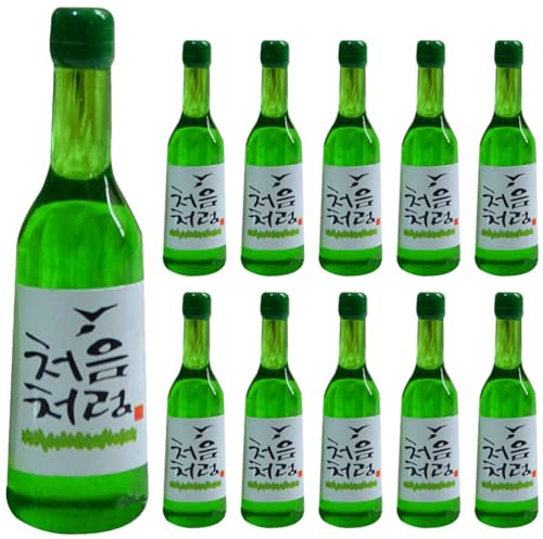 BESTonZON 15 Uds Botella De Soju Coreana En Miniatura Botellas De Bebida En Miniatura Modelo De Vino Casa De Muñecas Botellas De Bebida Botellas De Vino De Arroz Coreanas Adornos Decoración