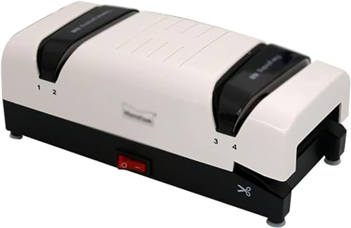Afilador de cuchillos Máquina de cuchillos de cocina Afilador de cuchillos eléctrico Cuchillo recto Afilador de cuchillos doméstico completamente automático Conveniente y práctico ( Color : Black , Si