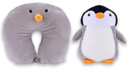 #sbabam Travel Pets, Cuscino da viaggio per bambini, 2 in 1, a forma di peluche, versione Maxi di peluche, convertibile in cuscino cervicale per dormire