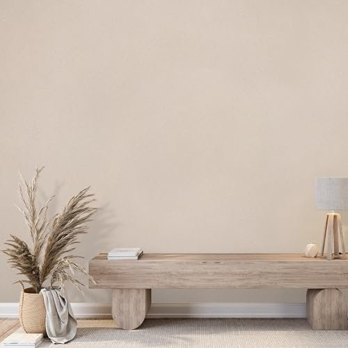 Belka S306 Papier peint autocollant en pur coton grès crème, isolation thermique et acoustique, durable, moderne et élégant, bricolage, écologique et naturel, env. 3,5 m² (m²)