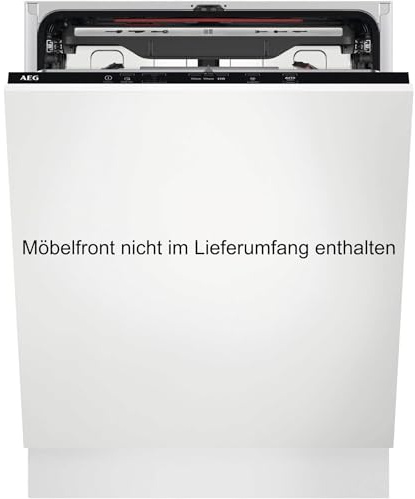 AEG Vollintegrierter Geschirrspüler 60 cm, Spülmaschine Serie 5000: AirDry Kein Nachtrocknen, Energieklasse B, Besteckschublade, personalisierte Zeit-Steuerung, 44 dB, Wasserstopp, 14 MG, FSE7572AP