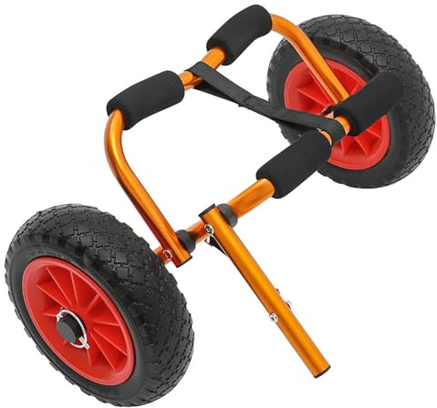RjcdOPL Carrello per trasporto Kayak pieghevole in alluminio, con schiuma ammortizzante e cintura, per canoa, piccole barche, paddleboards