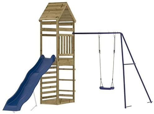 Torre da gioco in legno di pino impregnato – Giocattolo durevole per attività all'aperto per bambini, attività in giardino e divertimento ricreativo | Sicuro e resistente alle intemperie