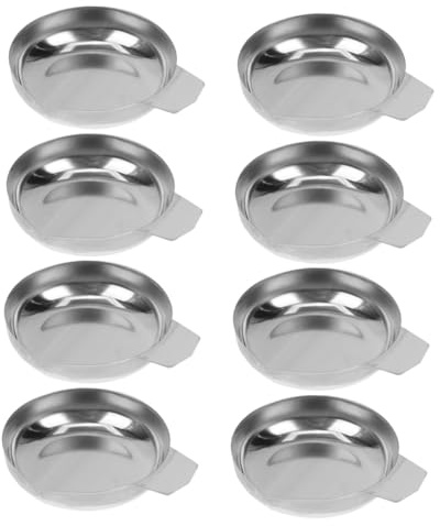 Alipis 8 Piezas Bandejas de Pesaje de Acero Inoxidable Charolas Electrónicas para Joyería Cocina y con Diseño Ergonómico y Vertedero para Precisión y Durabilidad