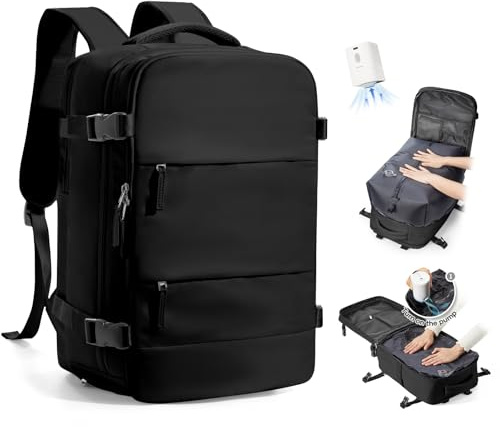 SZLX Sac à Dos Sous Vide Bagage à Main Pour Femmes, Sac à Dos Airbag Avec Système De Vide Pour Le Voyage, Ryanair Travel Ruscksack Taille Cabine Avec Pompe étanche Valise Sous Vide Pour Homme