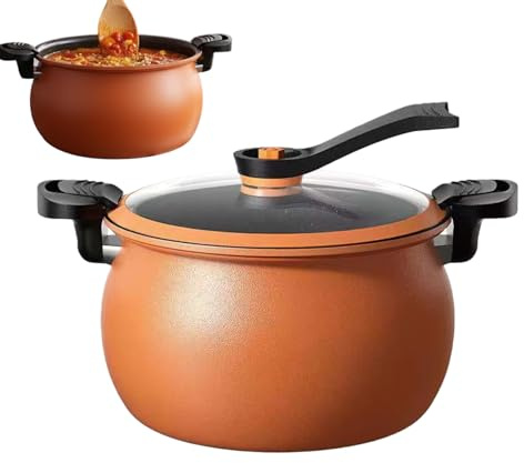 Olla A Presión Antiadherente – Olla A Presión De 8L Gran Capacidad Con Tapa Transparente | Calentamiento Rápido, Ólla Multifuncional Para Sopas & Guisos | Compatible Con Cocinas De Inducción & Gas