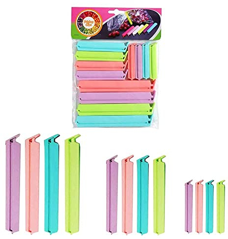 12 Piezas Pinzas Para Alimentos, Pinzas Para Alimentos Selladas, Clips Cierre De Bolsas, Clips Del Cierre Del Alimento, Clip De Sellado De Bolsas, 3 Tamaños, 4 Colores, Para Sellar Aperitivos