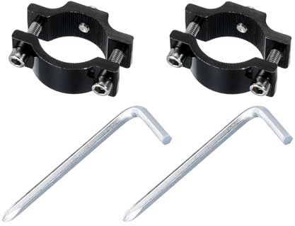 sourcing map 2Pcs Motorcycle Tube Clamp, Fit 0.7 to 1.4 OD Motorcycle Bicycle Light Mount Bracket Car Light Bar Holder Clamp, Black (18-35mm)
