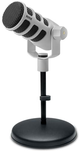 Rode Podmic USB XLR - Micrófono dinámico con altavoz Keepdrum MS032, color blanco