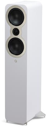 Q Acoustics 3050c - Altavoz de suelo blanco satinado (el precio es para 1 pieza, para un par completo pide 2 unidades) altavoces estéreo para sonido envolvente y cine en casa