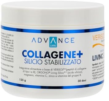 Collagene+ Silicio Stabilizzato/Integratore alimentare a base di VERISOL, ORGONO Living Silica, magnesio, vitamina C, zinco e vitamine del gruppo B
