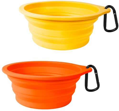 PetBonus Gamelle Pliable Silicone pour Chien, Bols d’Eau Voyage pour Chiens | 600ml, sans BPA, lavable lave-vaisselle, bol extensible et portable pour chats et chiens, gamelle pour nourriture et camping