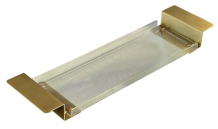 Bandeja extensible para bañera con alfombrilla antideslizante, práctica para accesorios de baño, divisor de bandeja ajustable (22-27.5 pulgadas)