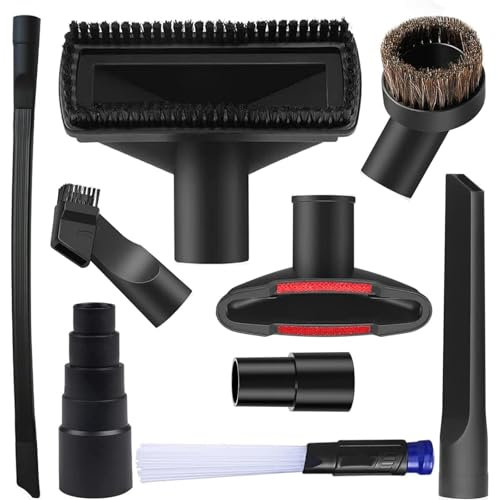 Juego de 9 boquillas para aspiradora accesorios para aspiradora, adaptador de plástico para húmedo y seco de 32-35 mm boquilla flexible para ranuras boquilla tapicería boquilla universal aspiradora