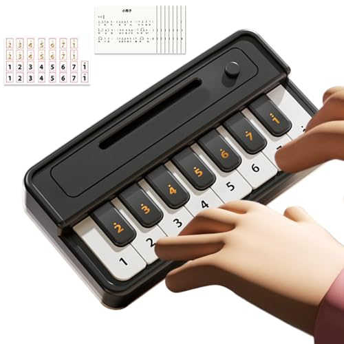 Pianoforte per bambini, in ABS, 15,8 x 8,3 x 3,5 cm, tastiera elettronica tascabile | giocattolo educativo musicale, libro di canzoni, mini portatile, casa, viaggi, per giocare in interni ed esterni