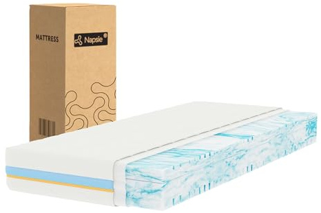 NAPSIE Matratze 120x200 cm– Mittelfest & Weich, Beidseitig nutzbar,22 cm Höhe, 7-Zonen Kaltschaum, ergonomische Rückenstütze, Oeko-Tex Standard 100 Zertifiziert