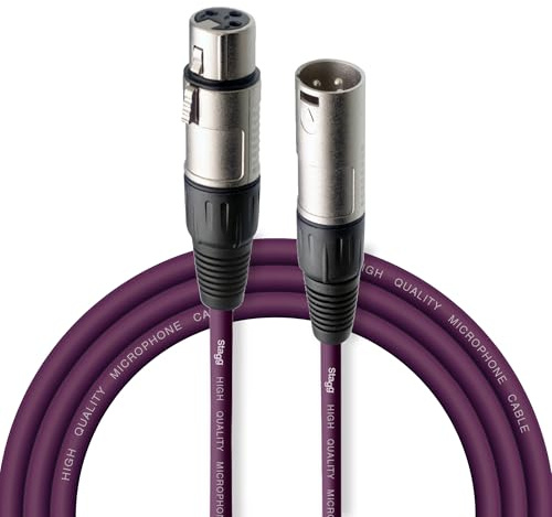 Stagg SMC3 CPP 3 m XLR to XLR Microphone Cable - Purple