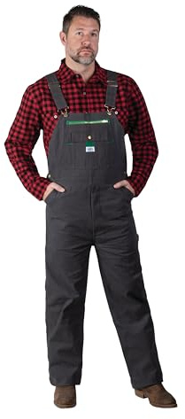 Liberty Men's Duck Bib Overalls, Graphite, 42W x 32L US