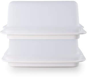 TUPPERWARE 2X C21 Butterschatz Butterdose, Weiss + Kugelschreiber