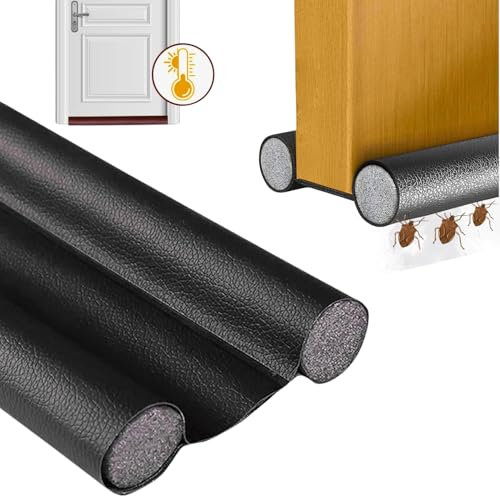 Boudin de porte isolant froid - Bas de porte isolant empêche l'entrée de poussière et de Bugs - Boudin de porte isolant stop froid - Isolation porte d'entrée extérieure et intérieure (negro)