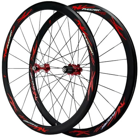 Juego De Ruedas De Bicicleta 700C Ruedas De Bicicleta De Carretera con Cubierta De 40 Mm De Profundidad Llantas De Doble Pared Juego De Ruedas Delanteras Y Traseras A,700C
