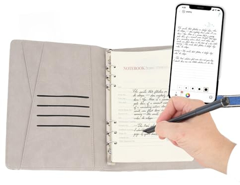 YUEHISY 3in1 Smart Digital Pen, Notebook Set, Real Time Sync Till Android, OCR Text Conversion, Offline Storage Video Playback (BLUE)