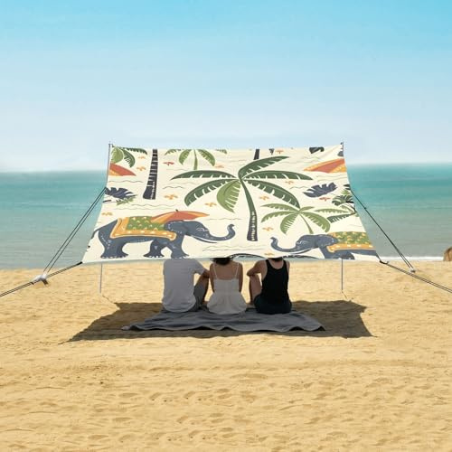 Elephant Umbrella Camping Sun Shelter, Beach Tent Portable Beach Sun Shade Outdoor Canopy for Camping Trips Fishing Picnic