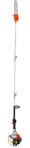 VEVOR 43cc 2-takts axel gasskärmaskin 25,4 cm skärstång kedjeslipmaskin batteri häcksax med vridbart huvud, utdragbar från 2,16 m till 3,66 m