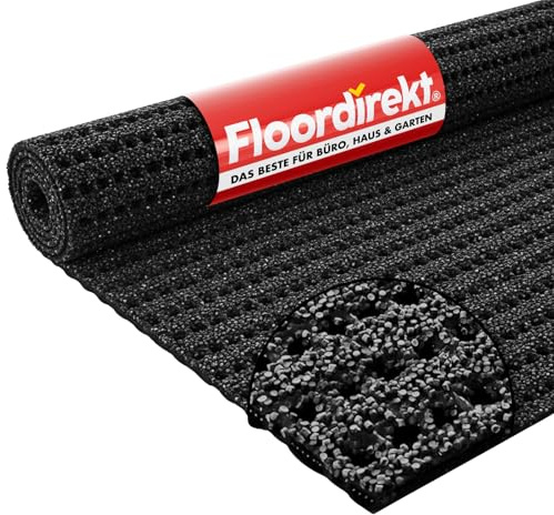 Floordirekt Sicherheitsmatte gegen Glätte - Outdoor Teppich mit Rutschfester Granulat Beschichtung - Antirutschmatte für Außenbereich - 120 cm Breite und viele Farben und Längen (1 m, anthrazit)