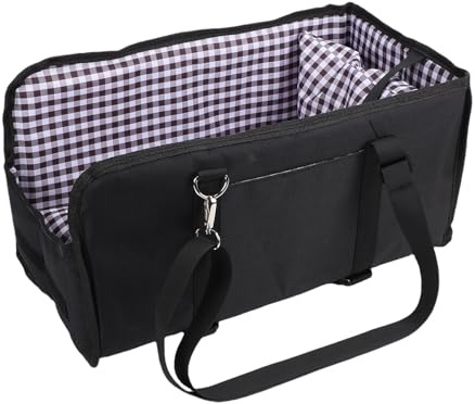 Topiky Konsol Hundbilstol, Bärbar Liten Hundstolsförstärkare för Bil, Anti-halkdesign, 16,5 X 8,6 X 8,6 Tum, för Resor (Svart)