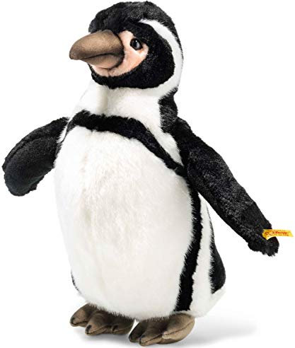 Steiff Hummi Humboldtpinguin - 35 cm - Humboldtpinguin stehend - Kuscheltier für Kinder - weich & waschbar - National Geographic - schwarz/weiß/ (057113)