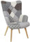 marque The Home Deco Factory Fauteuil Helsinki Patchwork Gris