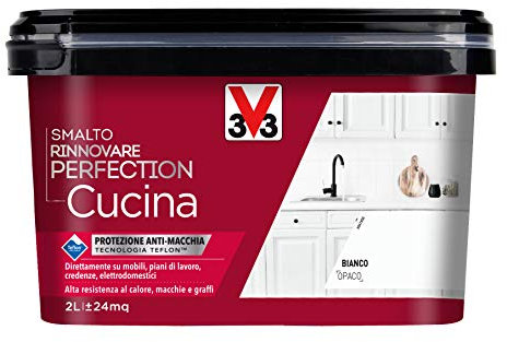 V33 Smalto Rinnovare Perfection Cucina Bianco Opaco 2 L