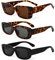 PHOGARY 3 Stück Vintage Rechteckige Sonnenbrille für Damen, Mode Sonnenbrille Rechteckig Retro Schmale Brille mit UV400 Schutz