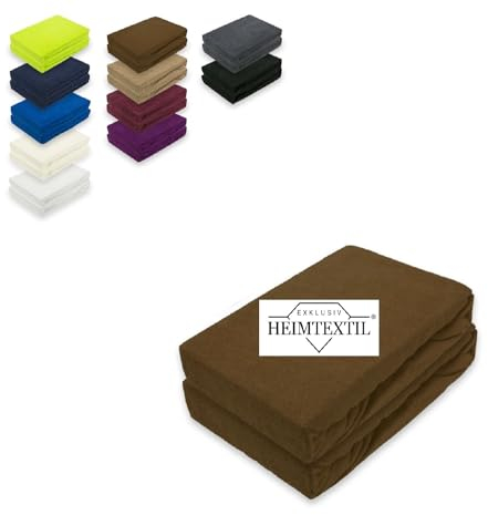 EXKLUSIV HEIMTEXTIL Doppelpack Marke Frottee Spannbettlaken Schokobraun 70 x 140 cm