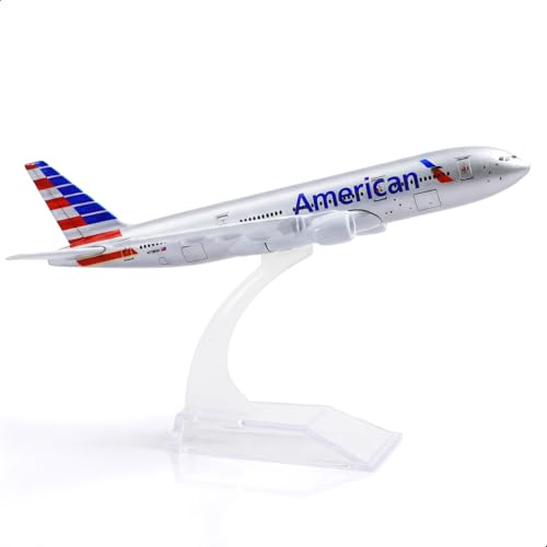 QIYUMOKE 1/400 777 Die-cast Airplane Model with Stand AA 6 inch | for Boeing 777 Aircraft Model, American Airlines collectible plane, aviation enthusiast gift, display collection