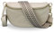 ADEL Bauchtasche Damen Echtleder Emma Gold Handgemachte Umhängetasche Crossbody Bag mit Optionalen Breiten Gemusterten Riemen Stylische Hüfttasche Made in Italy (Beige-Gold 3, Large)