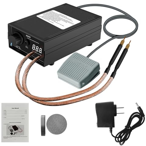 Soldador por Puntos para Baterías 8000W, Soldador Puntos Portátil Hancaner Kit de Bricolaje, Soldador Mano Alto Rendimiento con Banda Níquel, Soldadores Ajustables para Máquina Soldadura por Puntos