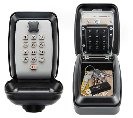 Unimeet Cassaforte per Chiavi Montata a Parete - Scatola per Chiavi con Coperchio Impermeabile - Scatola per Serrature a Combinazione ad alta Sicurezza per Esterni per Casa Garage Ufficio Scuola