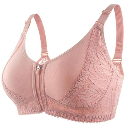 HLYLDL Soutiens-Gorge à Fermeture éclair sur Le Devant pour Femmes Soutien-Gorge à Bretelles réglables Post-opératoire sans Fil Gather Comfort