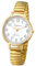 JewelryWe Damenuhr Elastische Uhr für Senioren: Gold Analog Quarz Armbanduhr Damen Stretcharmband Lässige Uhr mit Schmal Edelstahl Zugarmband & großem leicht ablesbar Zifferblatt