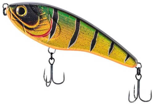 Dr. Fish Jerkbait wobbler för gädda 130 mm/57 g långsam sjunkande fiskedrag för gädda, konstgjort färgval öring wobbler, slagtålig lackering, bettbeständigt material, integrerade bullerkulor